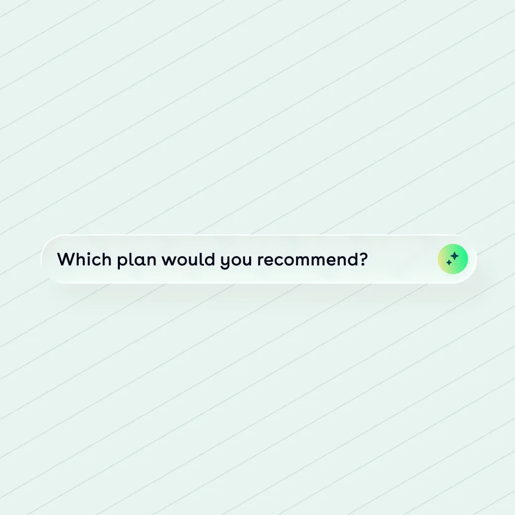 A subscriber asking the assistant which plan it would recommend