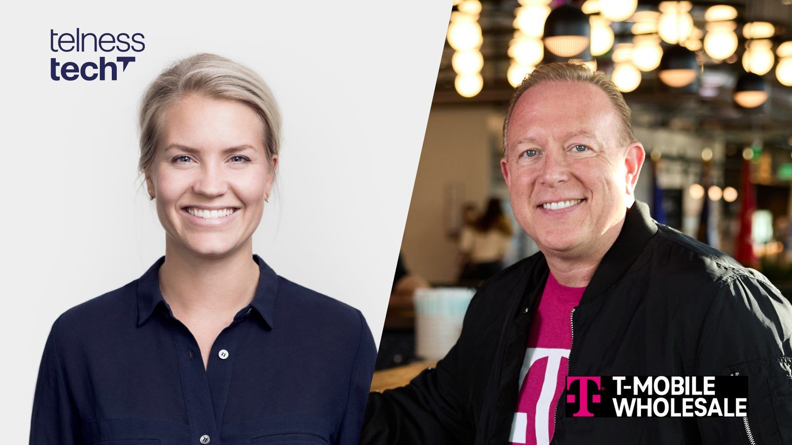 From the left, Martina Klingvall, CEO and Founder Telness Tech, Dan Thygesen, SVP T-Mobile Product, Partnerships & Growth and Head of Wholesale & Innovation