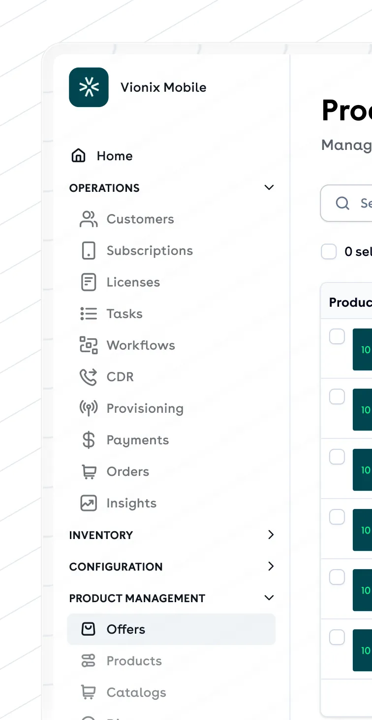 The Seamless OS console: the operations sidebar beside the offers table