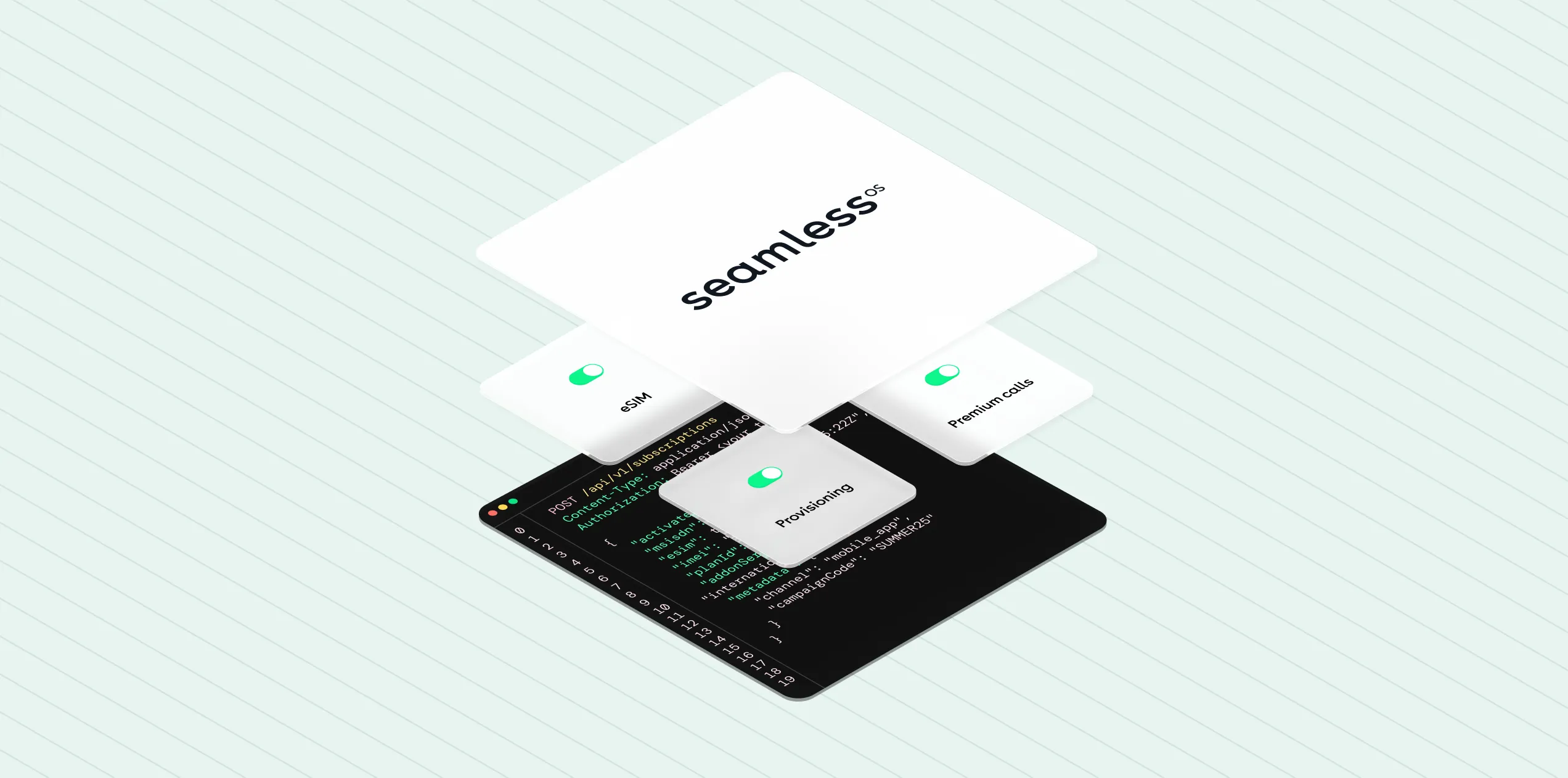 Seamless OS — provisioning, eSIM and premium calls layers over the API